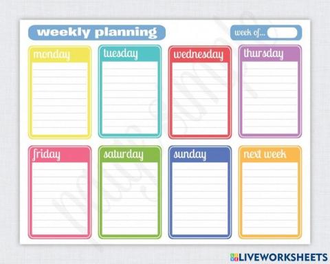 Weekly planner