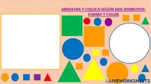 Clasificación según dos atributos:color y forma