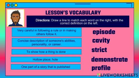 M4 W4 Lesson's Vocabulary 5th