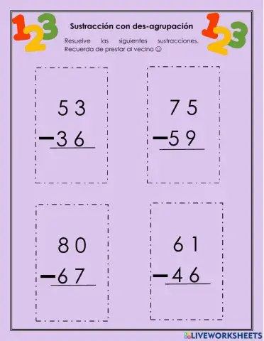 Sustracción con des-agrupación