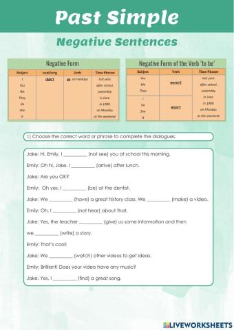 Past Simple - Negative Form 2