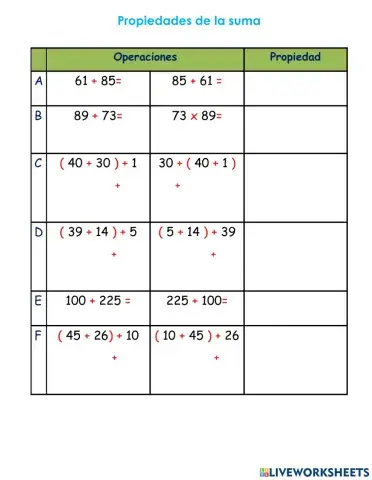 Propiedade de la suma