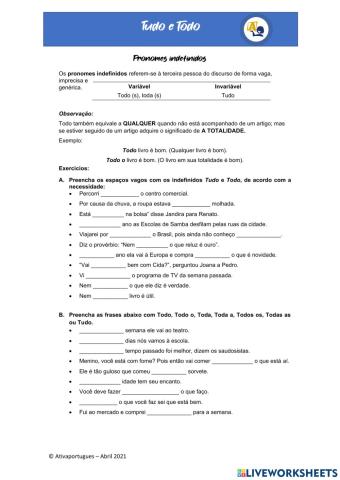 Tudo e Todo português