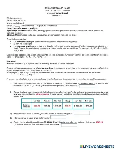 Los números con signo.