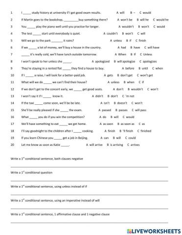 1st conditional and future time clauses