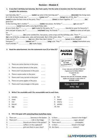 Past simple, some, any