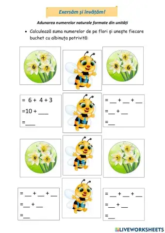 Adunarea numerelor formate din unități