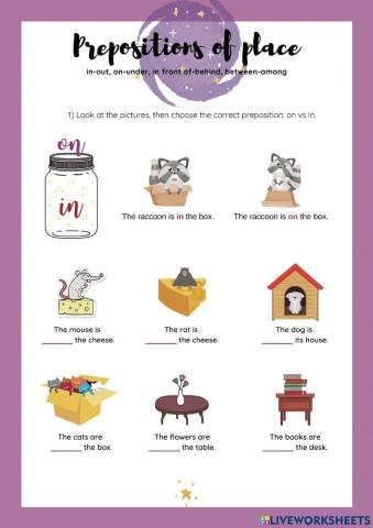 Prepositions of place 2