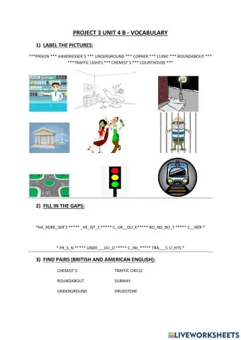 Project 3 Unit 4 B vocabulary