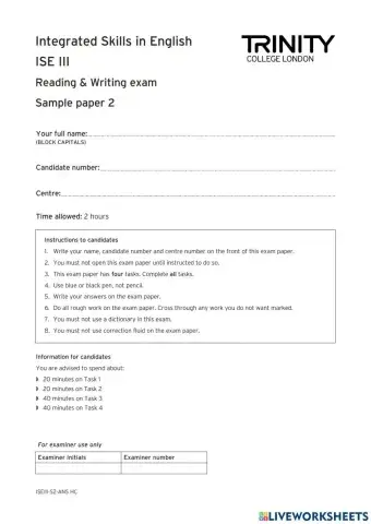 Trinity ise iii sample 2