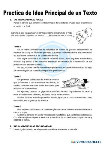 Ideas principales y secundarias