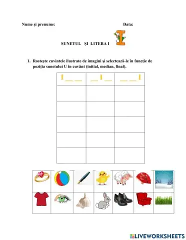 Sunetul și litera I