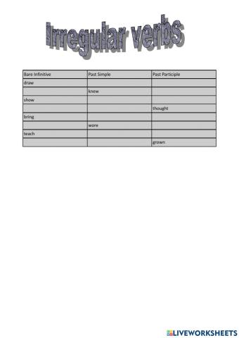 Irregular Verbs