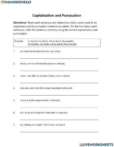 Capitalization and Punctuation