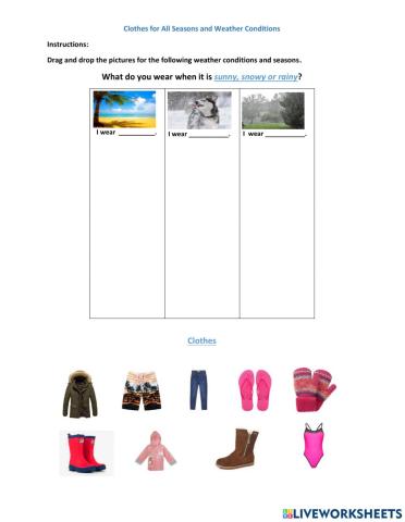 Class-4: Clothes and weather conditions 
