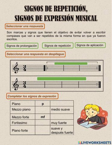 Signos de repetición, signos de expresión musical