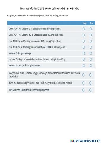 Bernardo Brazdžionio asmenybė ir kūryba