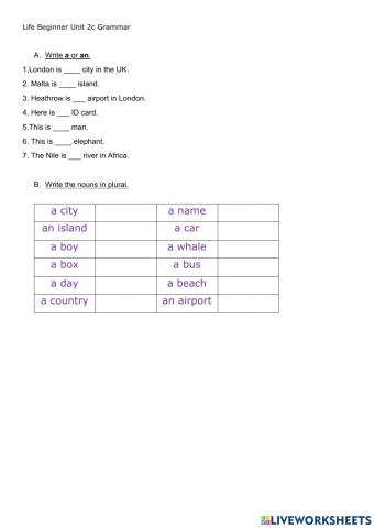 Life Beginner Unit 2c grammar