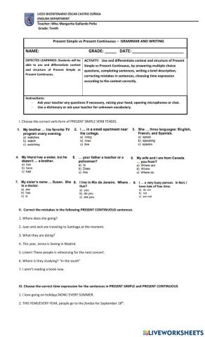 Present simple vs Present continuous