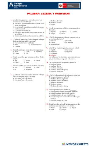 Lexema y morfemas
