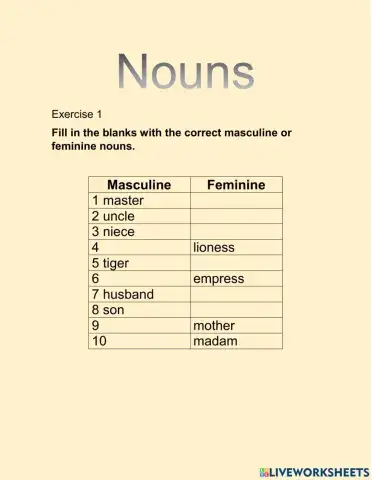 Nouns gender