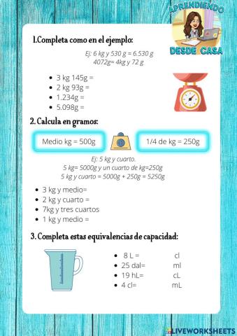 Unidades de Medida: Masa y capacidad