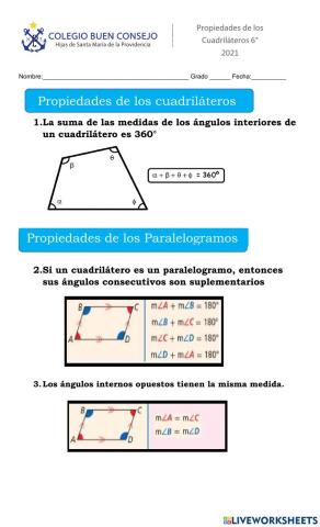 Propiedades de cuadriláteros