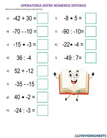 Operatoria entre números enteros