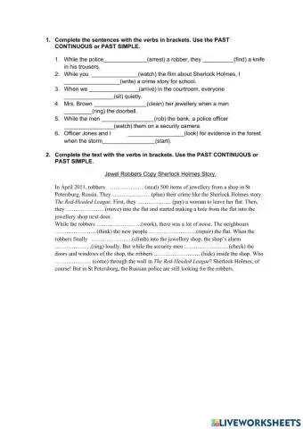 Past simple vs past continuous