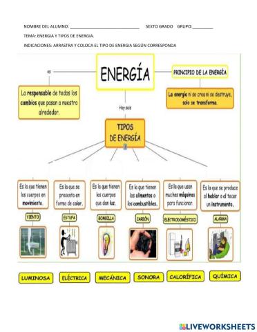 Energía y Tipos de energía