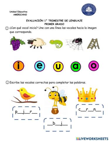 Examen 1º Trimestre lenguaje 2021 - 1