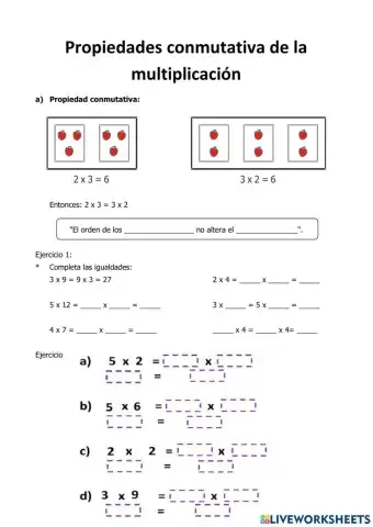 Propiedades de la multiplicación