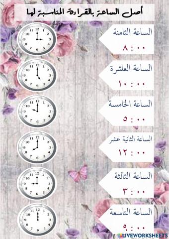 قراءة الساعة