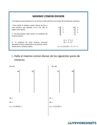 Máximo común divisor