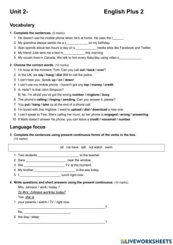 English Plus 2- Unit 2