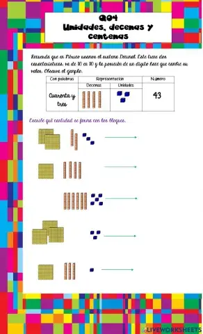 Unidades, decenas y centenas