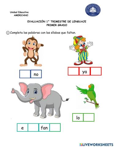 Examen 1º Trimestre lenguaje 2021 - 2