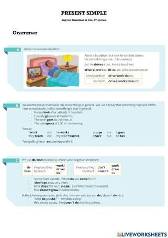 Grammar - Present Simple