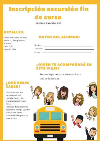 Inscripción excursión