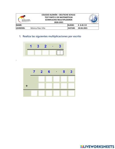 Multiplicaciones por escrito (2)