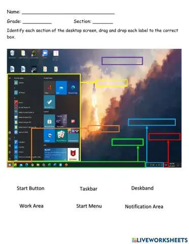 Computer Desktop Sections