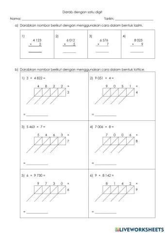 Darab dengan satu digit