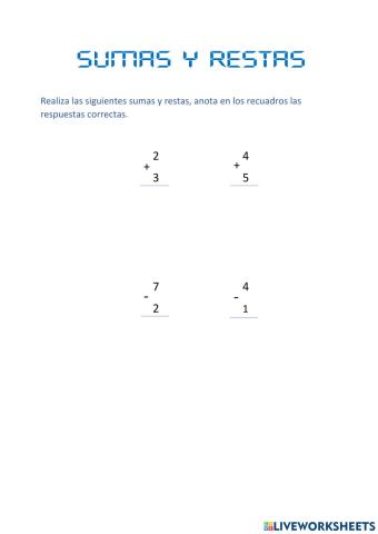 Sumas y restas