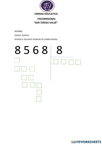 Dividir para 8