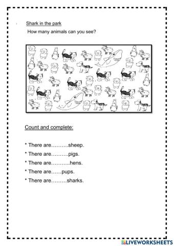 SHark in the park-count the animals