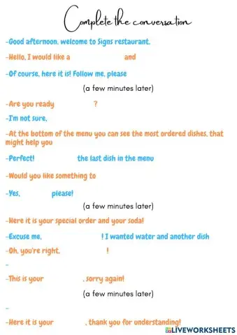 Restaurant conversation