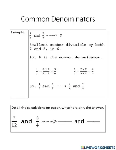 Common Denominators - 2