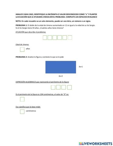 Planteamiento y solución de ecuaciones de primer grado