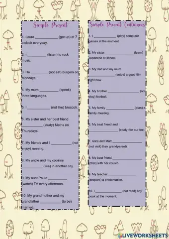 Simple present vs Simple present continuous