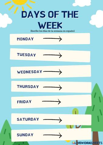 Days of the week